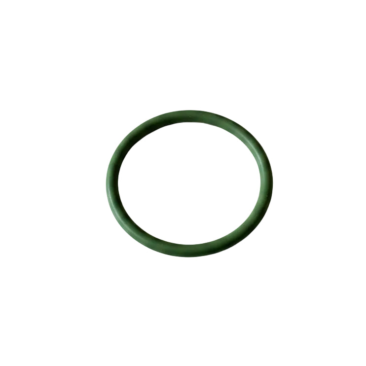 green rubber band on a white background