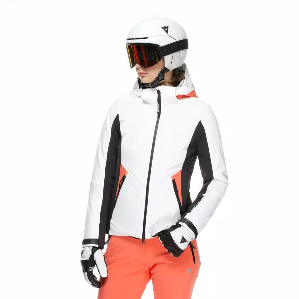 DAINESE striukė Speed Demon Lab Domeair Pro WMN balta/tempta limo/koralo spalvos
